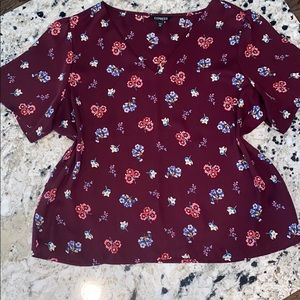 Express Women’s V Neck Floral Blouse